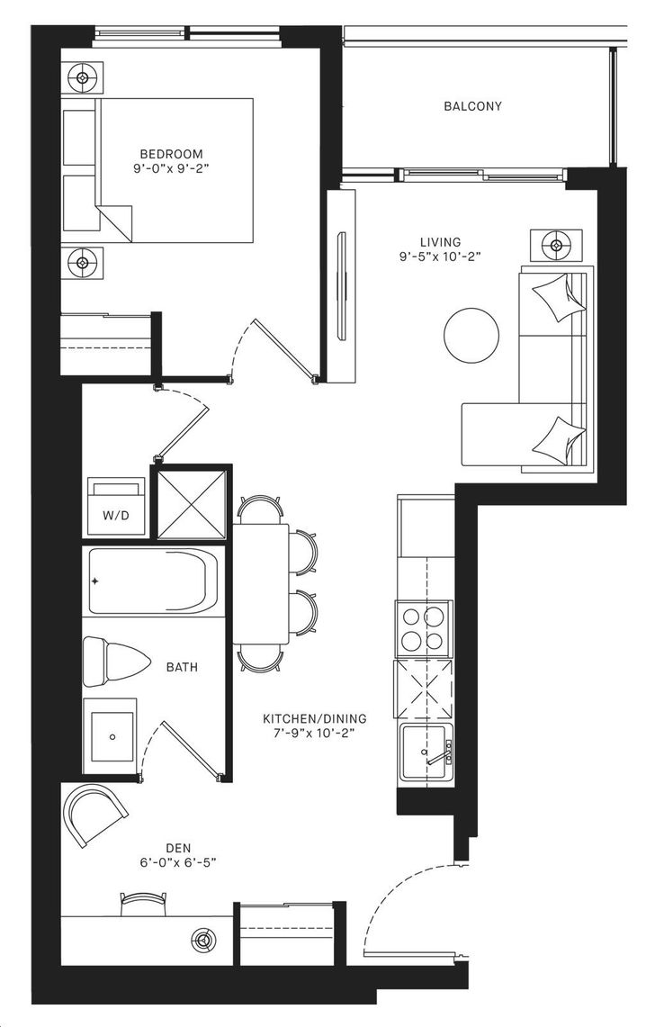 Centricity Condos by Graywood |1L+D Floorplan 1 bed & 1 bath