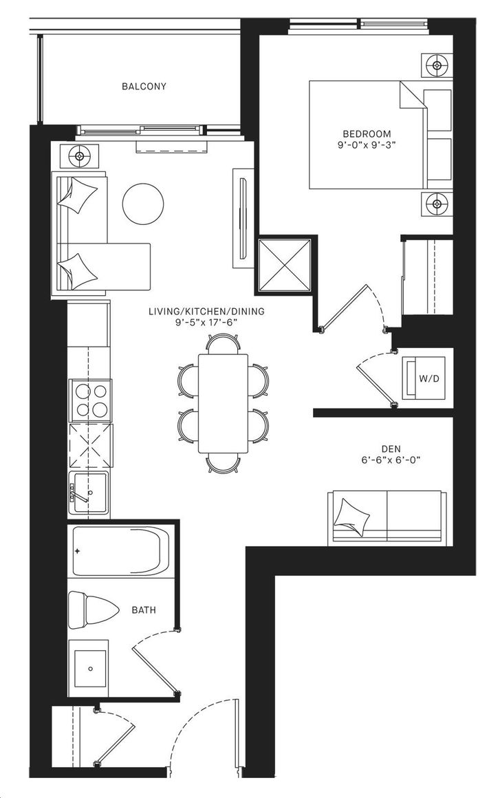 Centricity Condos by Graywood |1P+D Floorplan 1 bed & 1 bath