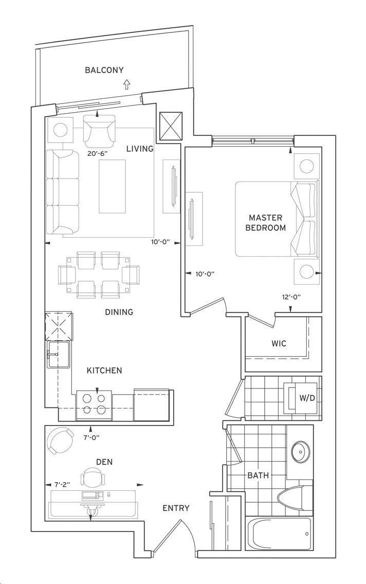 Centro Square Condos by Liberty |1kd Floorplan 1 bed & 1 bath