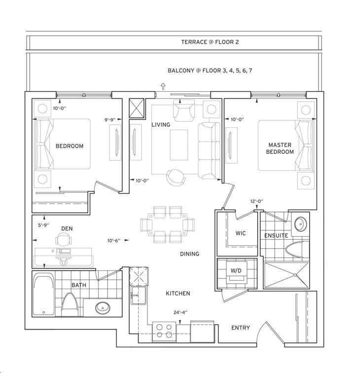 Centro Square Condos by Liberty |2ad Floorplan 2 bed & 2 bath