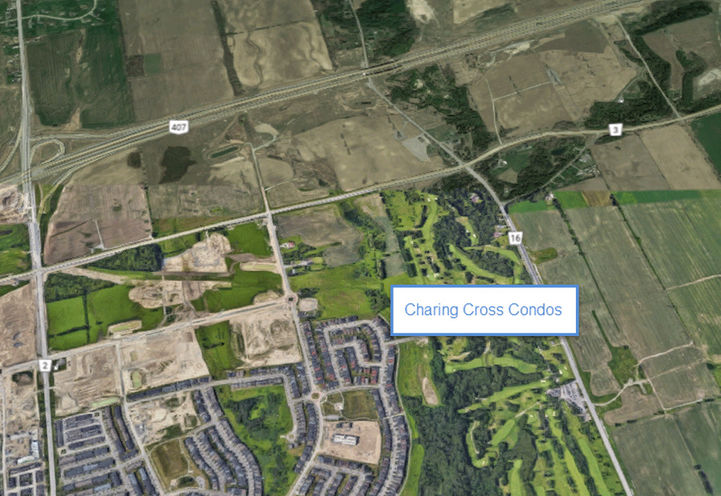 Aerial Map View of Future Location for Charing Cross Condos