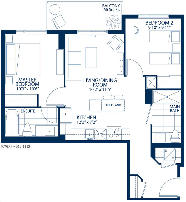 Chelsea on the Green Condos by Lormel Suite 744 Floorplan
