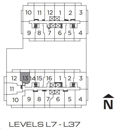 Citylights on Broadway Condos 1A-S Key Plan