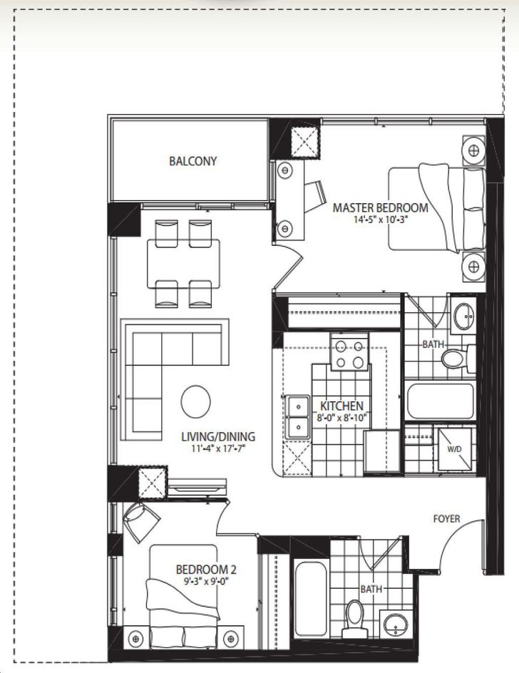 Cloud9 Condos by Lash |Cirrus A Floorplan 2 bed & 2 bath