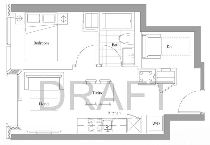 Concord Sky Condos by Concord-Adex |Model 014 Floorplan 1 bed & 1 bath