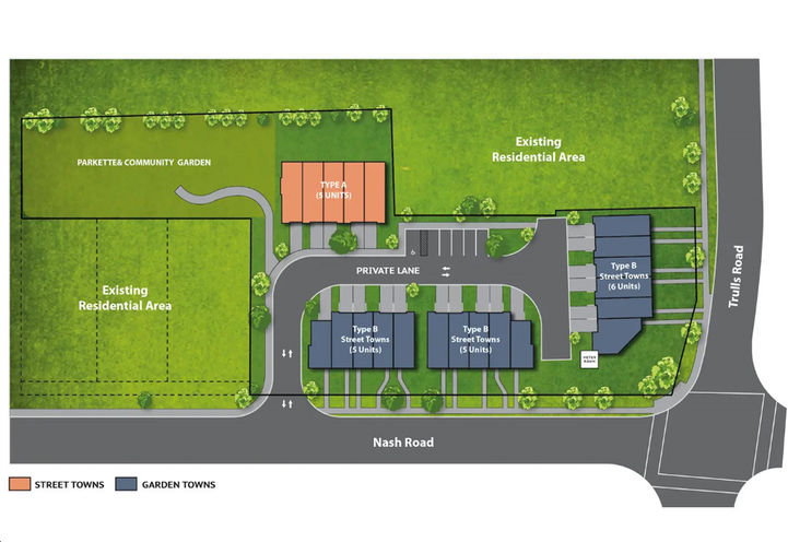 Courtice Crossings Towns Aerial View of Project Site Plan