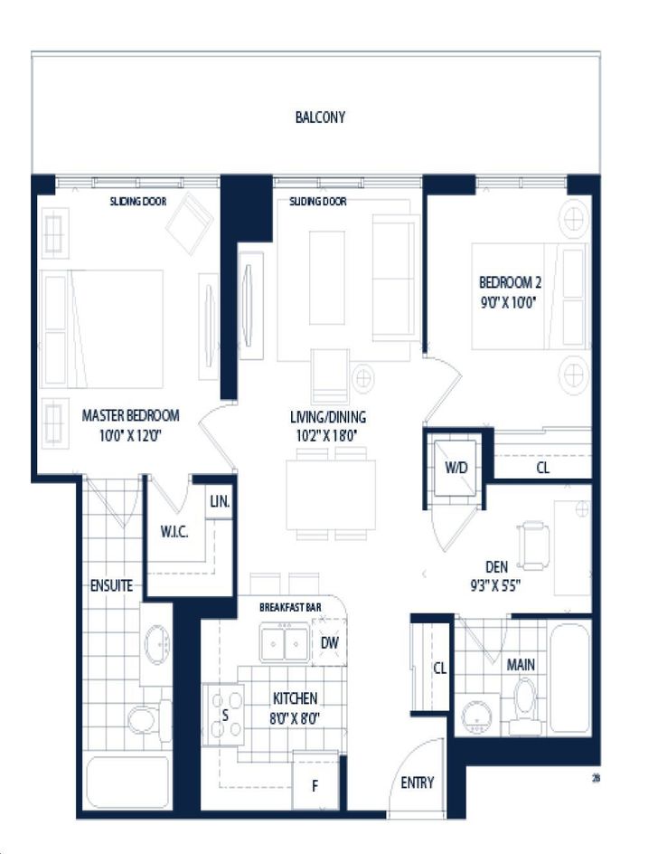 Cove at Waterways by Conservatory Breeze Floorplan 2 bed