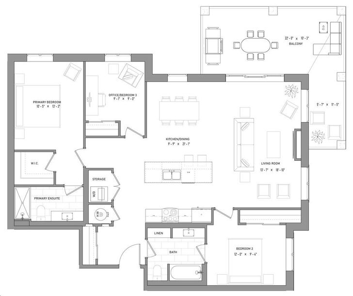 Creemore Condos 2 by MDM-Developments |Bronte Floorplan 3 bed & 2 bath