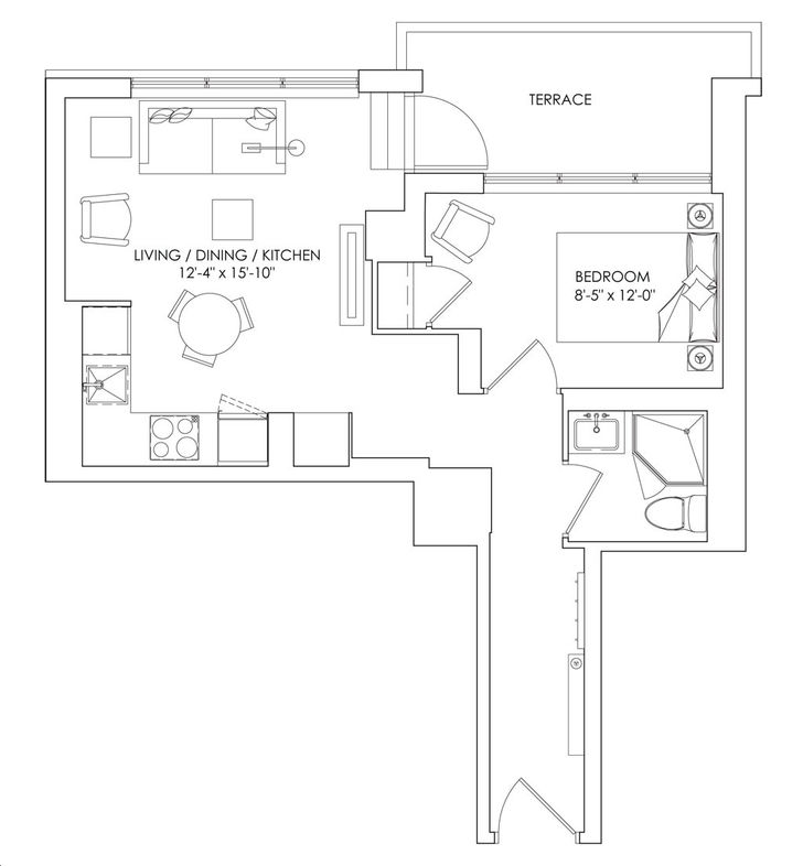 Crosstown Condos by Aspen-Ridge |1B Floorplan 1 bed & 1 bath