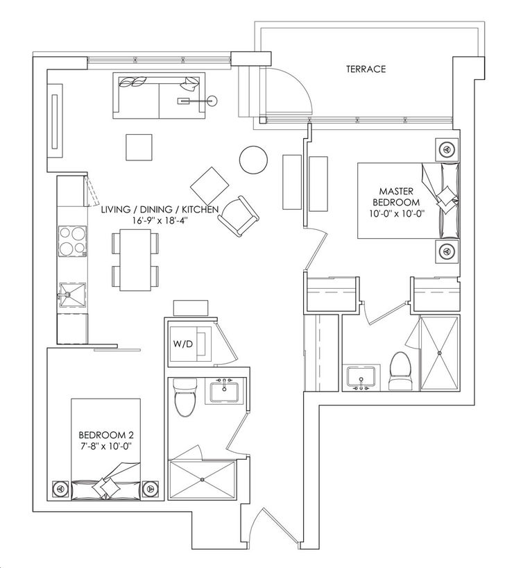 Crosstown Condos by Aspen-Ridge |2B Floorplan 2 bed & 2 bath