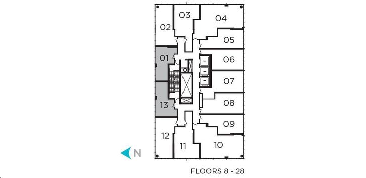 Cumberland Tower Condos CHELSEA Key Plan