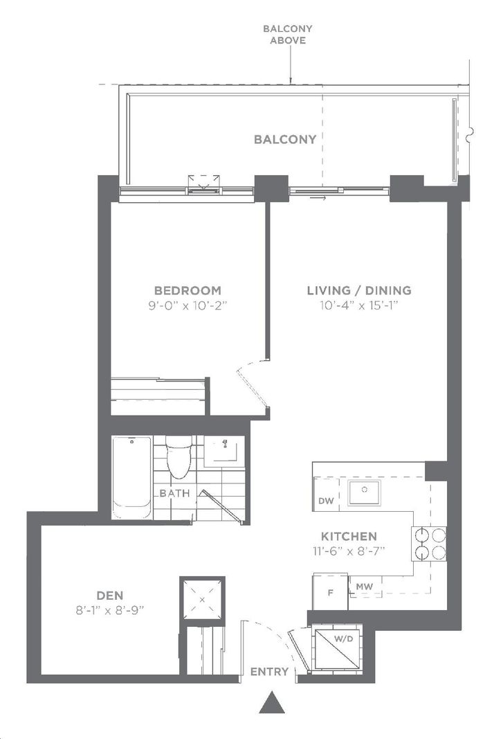 Daniels MPV by Daniels |Passenger Floorplan 1 bed & 1 bath