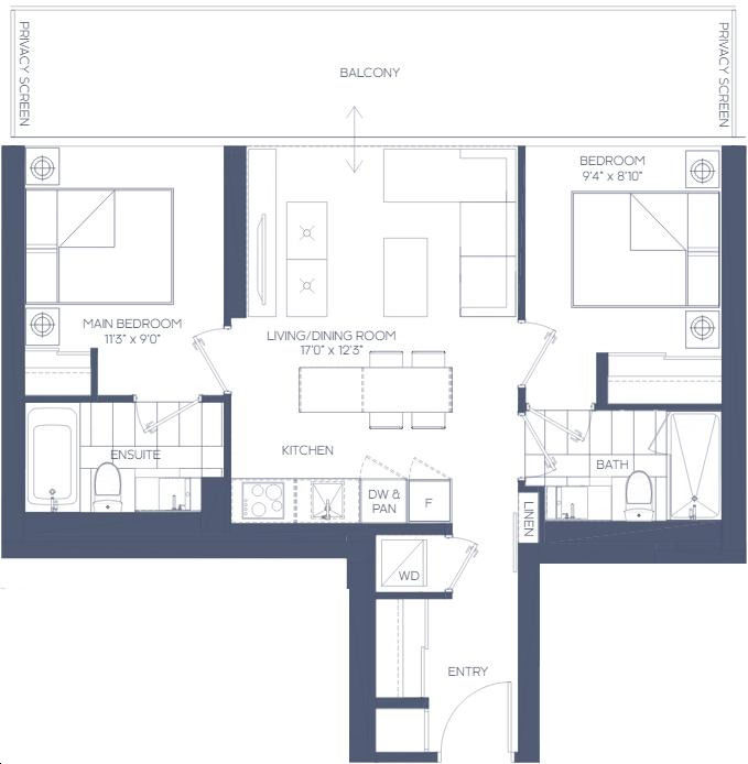 Daniels Waterfront Condos The Lighthouse Tower Two Bedroom