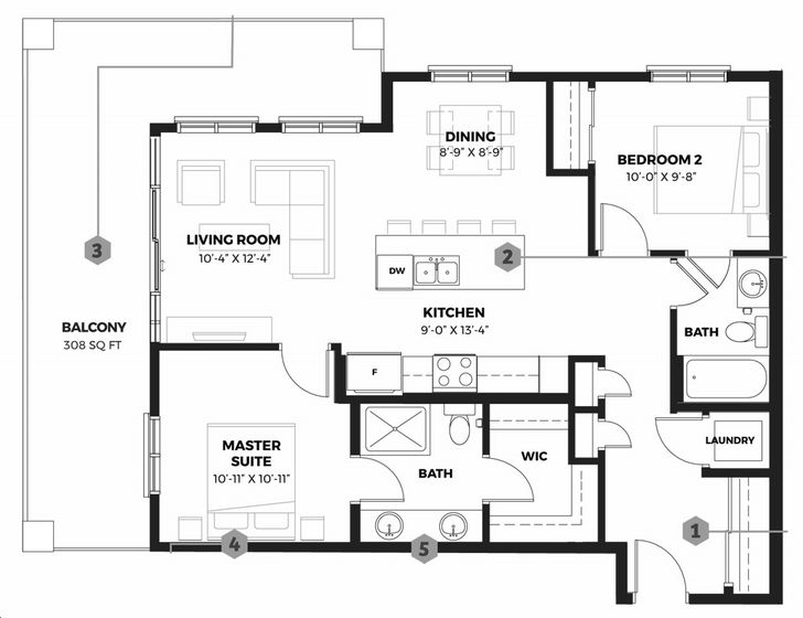 Dean’s Landing Calgary by Rohit-Communities |Argento A Floorplan 2 bed ...