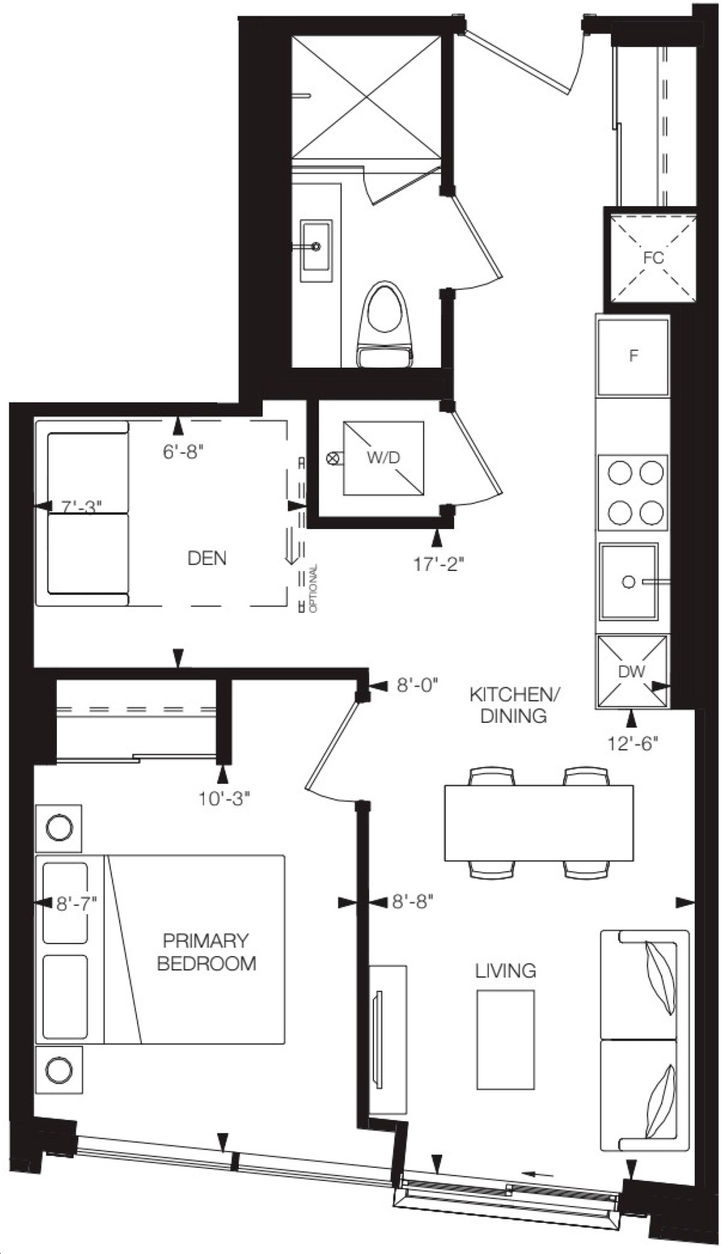 Design District Condos Hamilton by EMBLEM |Belfry Floorplan 1 bed & 1 bath