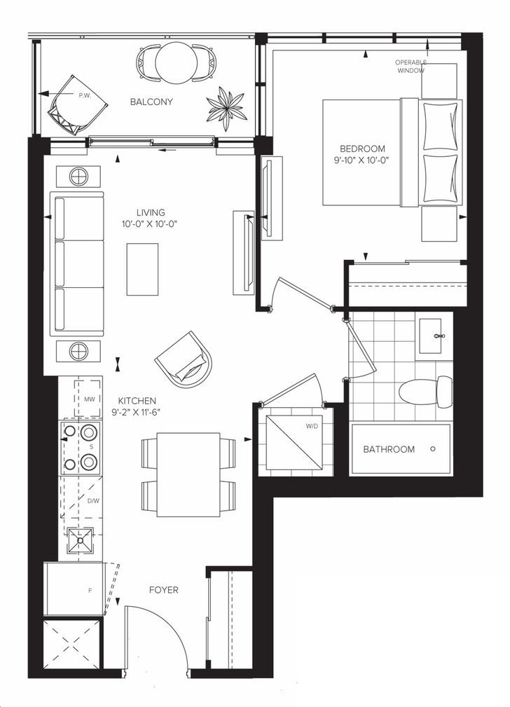 Distrikt Trailside Condos 2 by Distrikt |DT2 514 Floorplan 1 bed & 1 bath