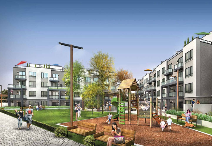 Downtown Aura Towns Playground View of Units
