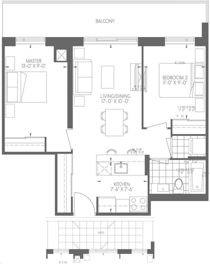 Dream Tower at Emerald City by Almadev |Romance Floorplan 2 bed & 1 bath