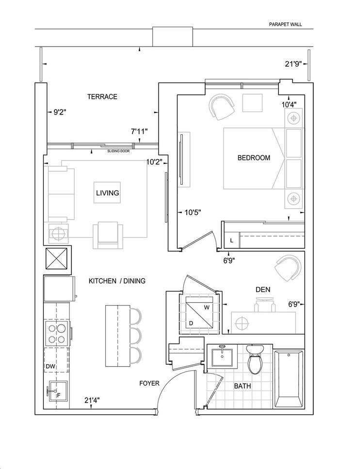 DunWest Condos by Greenpark |B559 Floorplan 1 bed & 1 bath