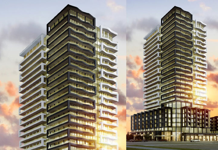 Duo Condos Split of Lower Levels and Tower Exteriors