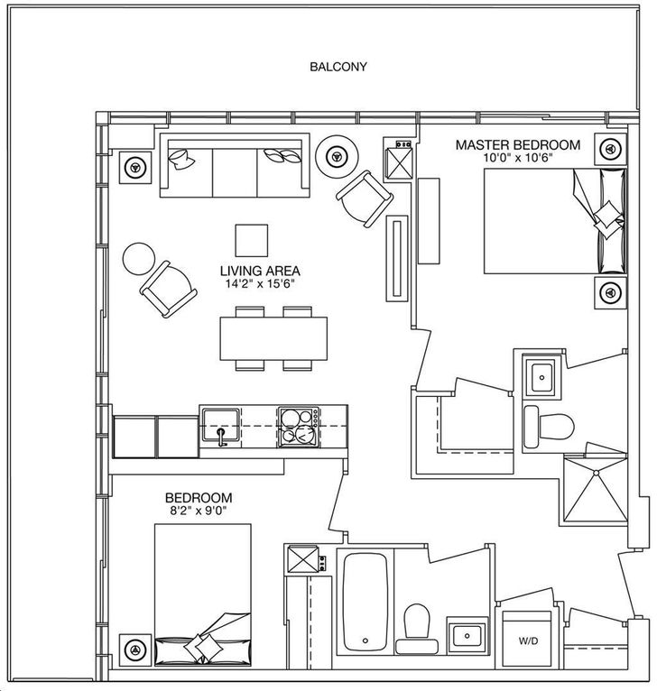 E Condos: Yonge and Eglinton by Bazis |692 Floorplan 2 bed & 2 bath