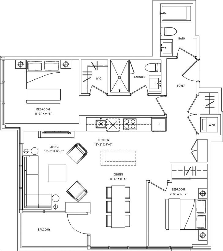 EXS Condos by Felcorp |Amalfi Floorplan 2 bed & 2 bath