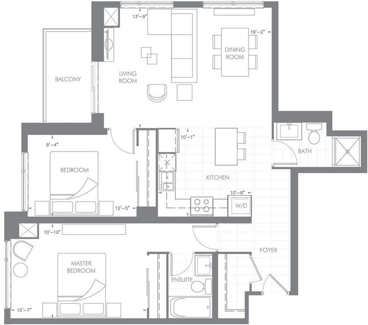 Eden Park Towers 2 by Times-Group-Corporation |2A Floorplan 2 bed & 2 bath