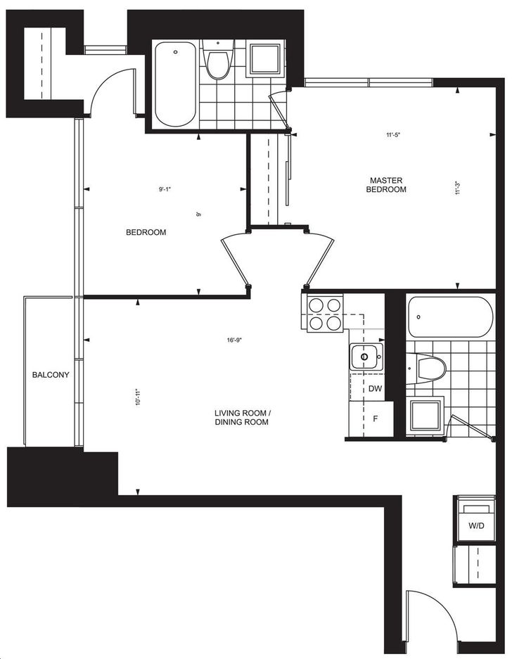 Edge on Triangle Park by Urbancorp 2D Floorplan 2 bed & 2