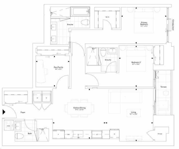 Elegance Luxury Residences by Avalee-Homes |2C Floorplan 2 bed & 3 bath