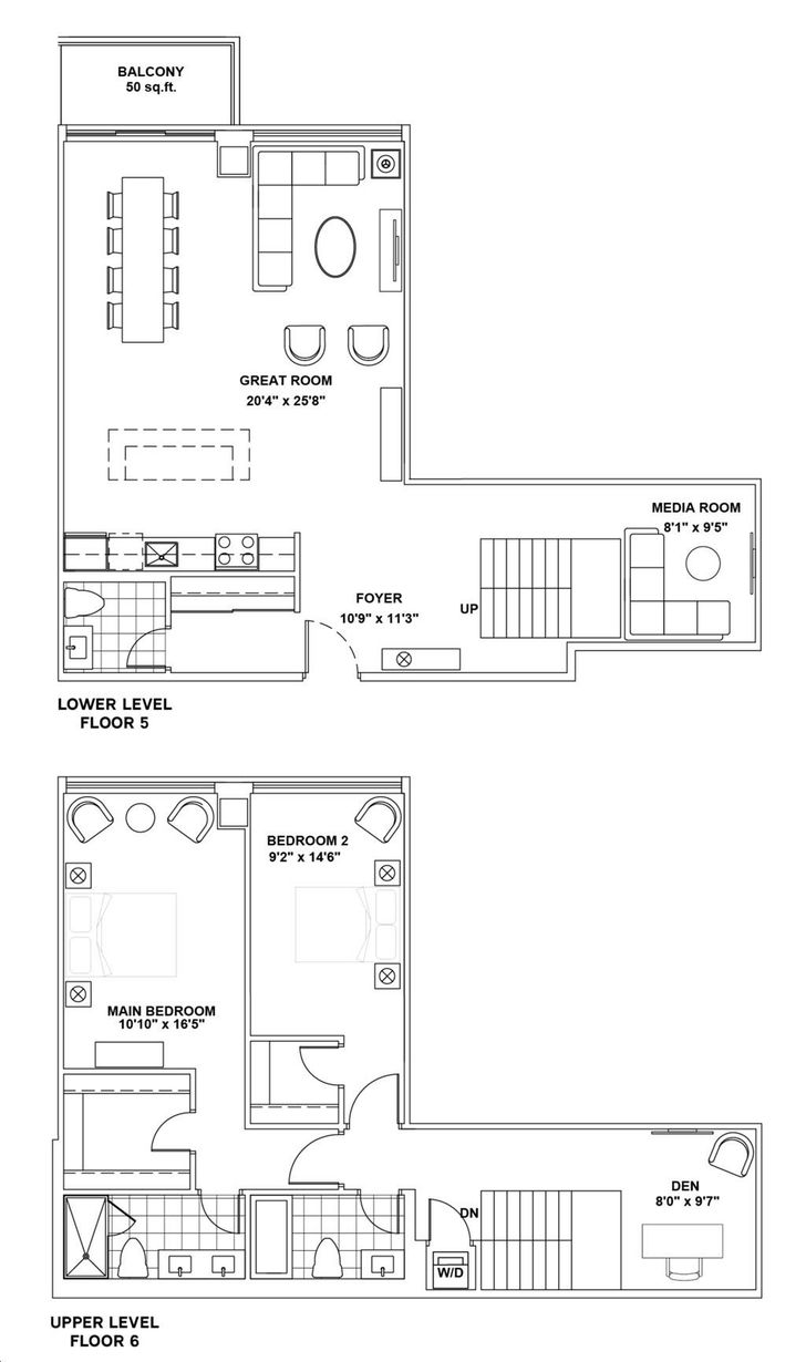 Emerson House Condos by YYZed |Clyde Floorplan 2 bed & 2.5 bath