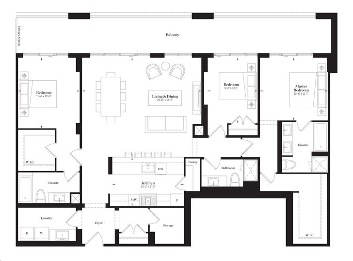 Empire Maven Condos by Empire |The Teddington Floorplan 3 bed & 3 bath