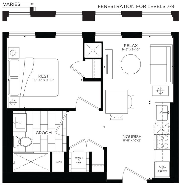 Empire Maverick Condos by Empire Club Floorplan 1 bed & 1