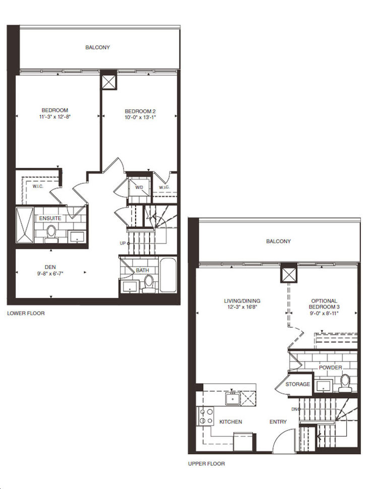 Empire Midtown by Empire |D-1D Floorplan 2 bed & 3 bath