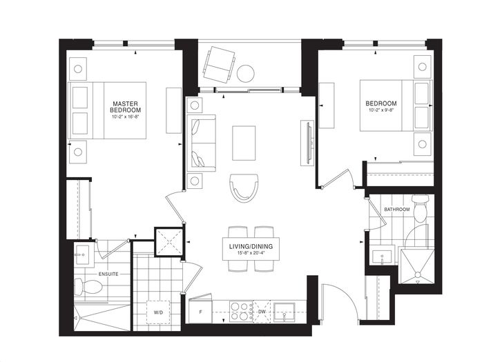 Empire Quay House Condos by Empire |Hawke Floorplan 2 bed & 2 bath