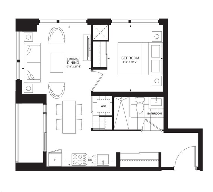 Empire Quay House Condos by Empire |Morrillo Floorplan 1 bed & 1 bath