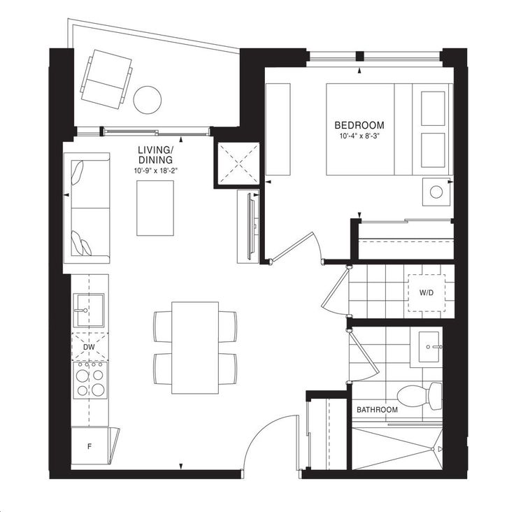 Empire Quay House Condos by Empire |Orchid Floorplan 1 bed & 1 bath