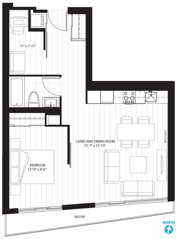 Enigma Lofts by Aragon |U6 Floorplan 1 bed & 1 bath