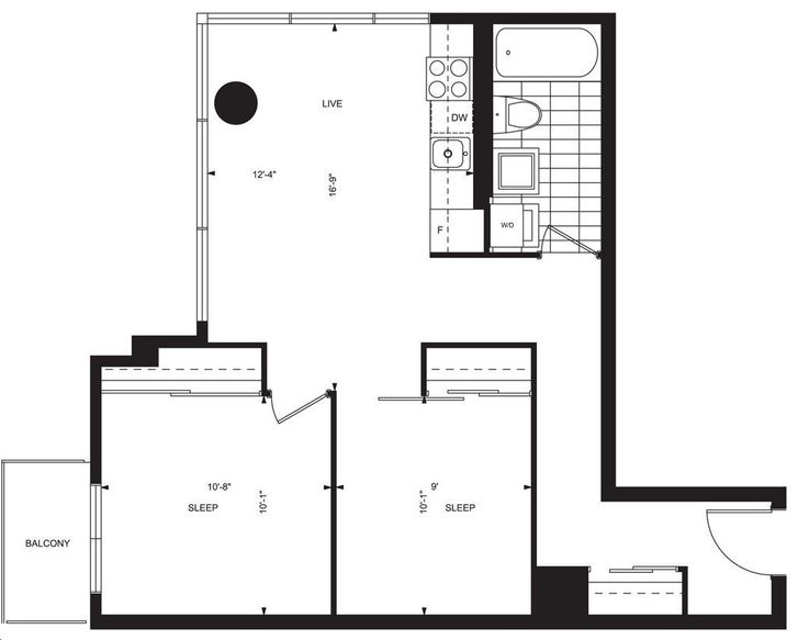 Epic on Triangle Park by Urbancorp 2C1 Floorplan 2 bed