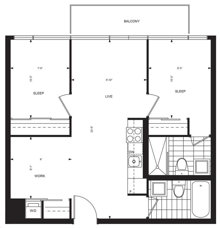 Epic on Triangle Park by Urbancorp 2G1+D Floorplan 2 bed