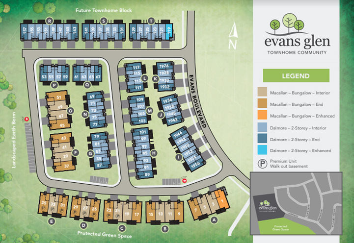 Evans Glen Towns Aerial View of Site Plan