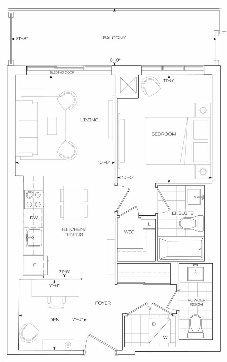 Evelyn Condos at Rise and Rose by Greenpark |B673 Floorplan 1 bed & 1.5 ...