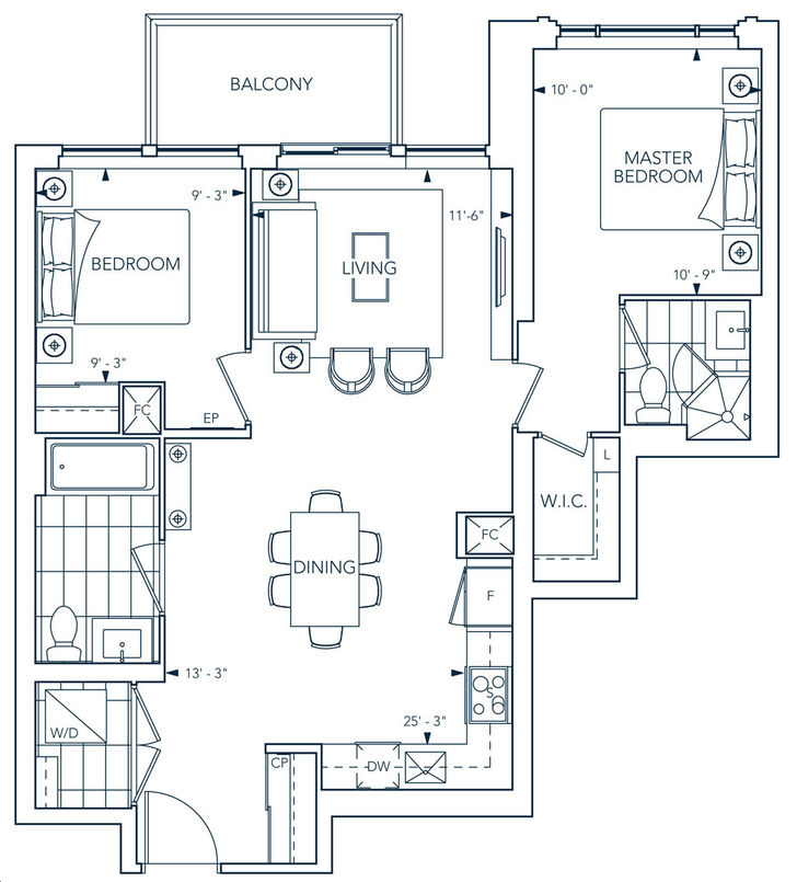 Evermore at West Village Condos by Tridel 2F Floorplan 2