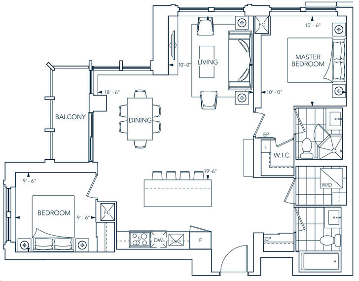 Evermore at West Village Condos by Tridel |2N Floorplan 2 bed & 2 bath