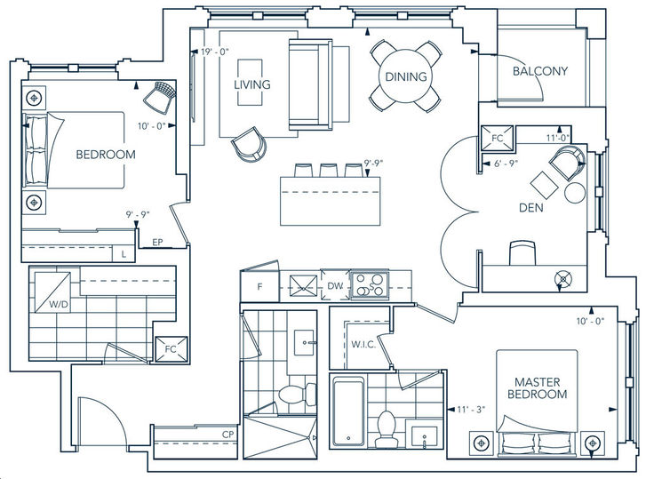 Evermore at West Village Condos by Tridel 2S+D Floorplan