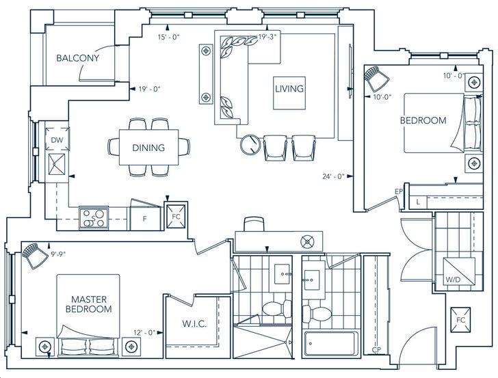 Evermore at West Village Condos by Tridel |2T Floorplan 2 bed & 2 bath