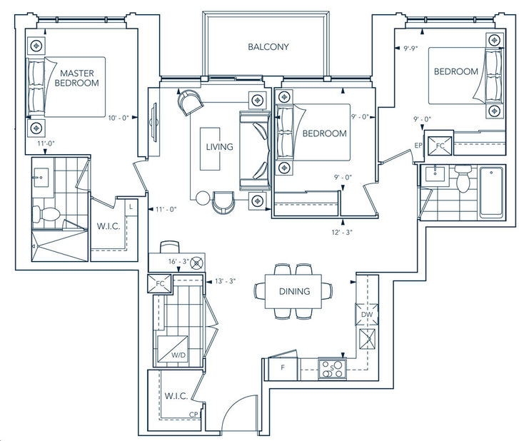 Evermore at West Village Condos by Tridel 3B Floorplan 3