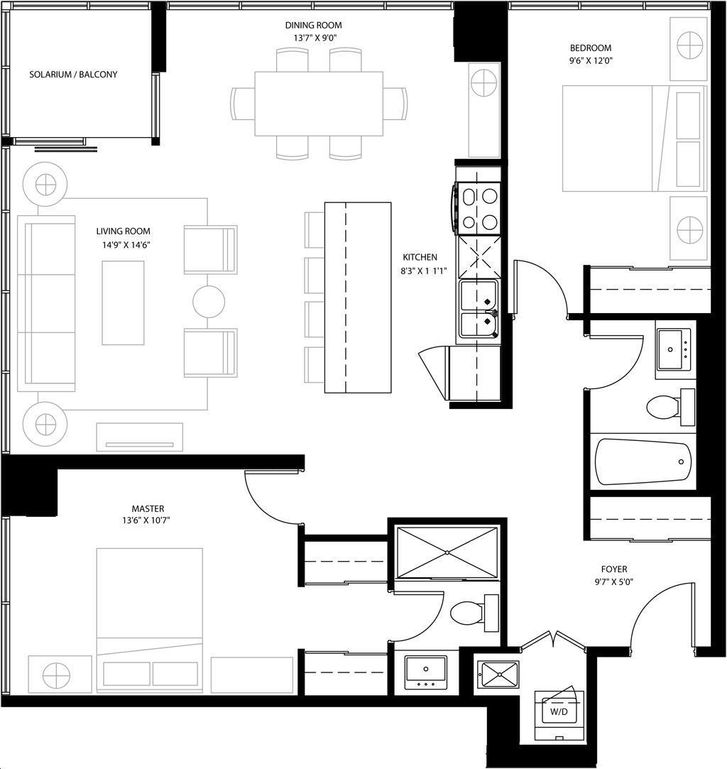 Expo Condos by Cortel |A1 Floorplan 2 bed & 2 bath