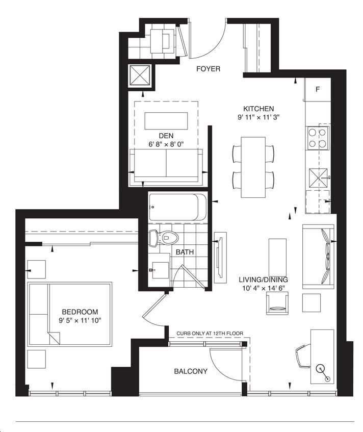 Fabrik Condominiums by Menkes |ASTOR Floorplan 1 bed & 1 bath