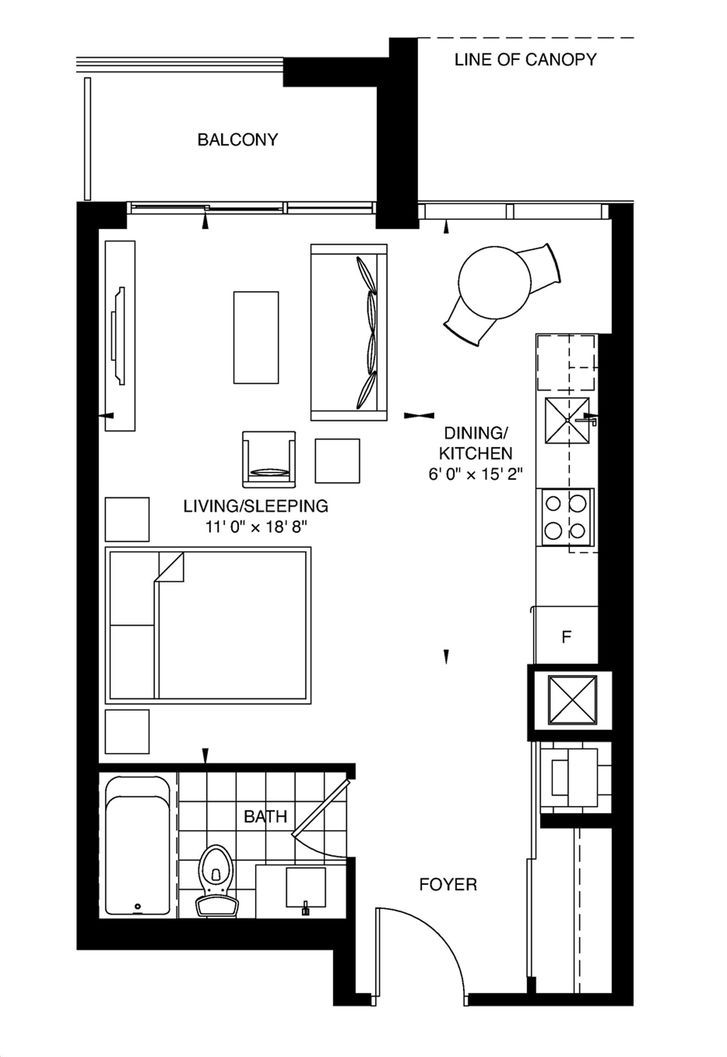 Fabrik Condominiums by Menkes |Barton Floorplan 1 bed & 1 bath