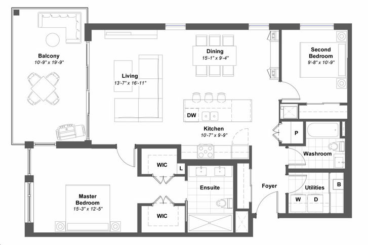 Fenelon Lakes Club by MDM-Developments |Cameron J Floorplan 2 bed & 2 bath